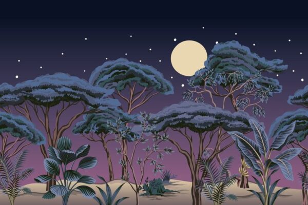 Peinture murale Nuit sous les tropiques
