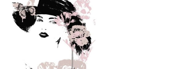Papier peint Femme avec un papillon