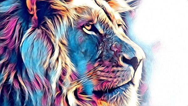 Peinture murale Un regard d'un lion