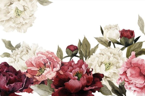 Peinture murale Bouquet de pivoines