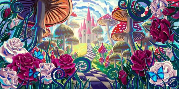 Peinture murale Jardin de conte de fées