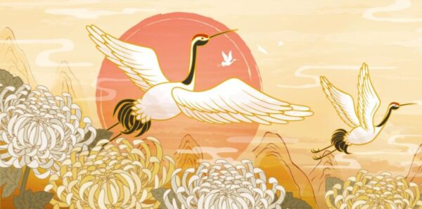 Peinture murale Oiseaux japonais