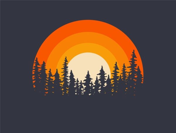 Peinture murale Arbres au soleil