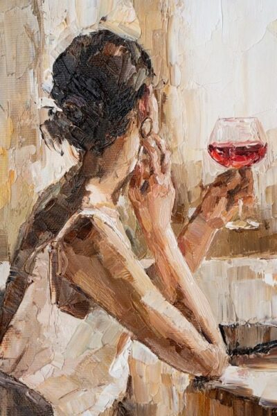 Papier peint Femme avec du vin