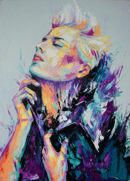 Peinture murale Portrait coloré