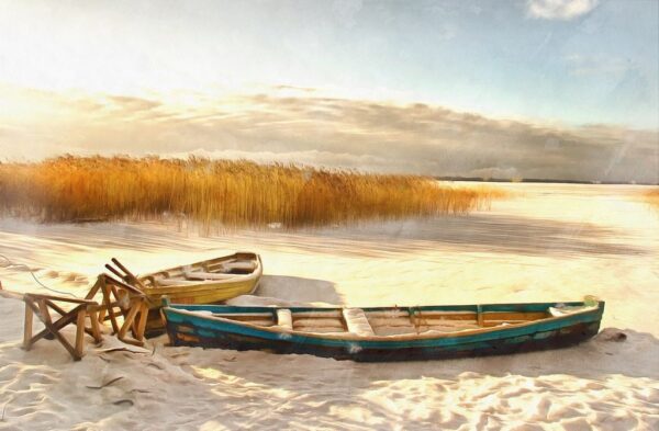 Peinture murale Bateau sur la plage