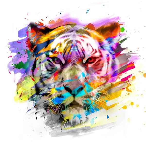 Peinture murale Tigre coloré