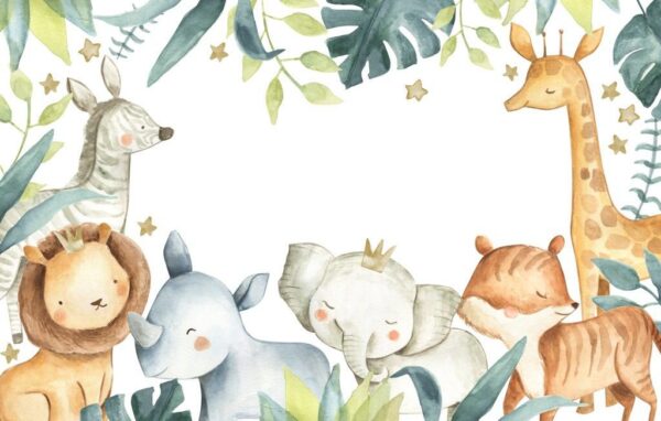 Peinture murale Safari pour enfants