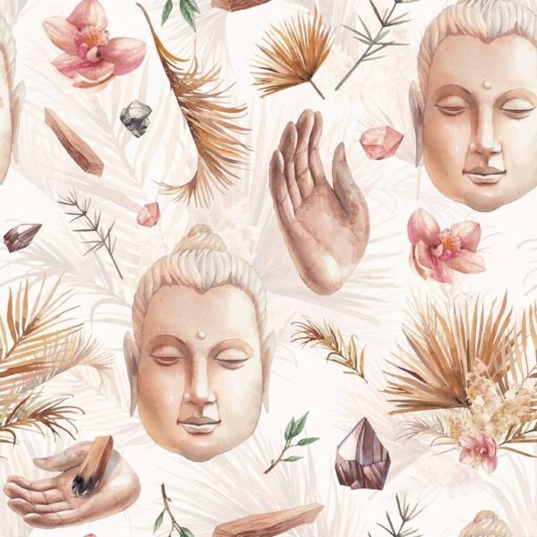 Peinture murale Bouddha et Mains