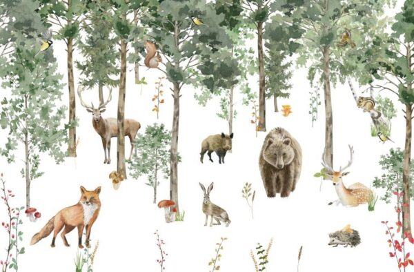 Peinture murale Forêt d'hiver
