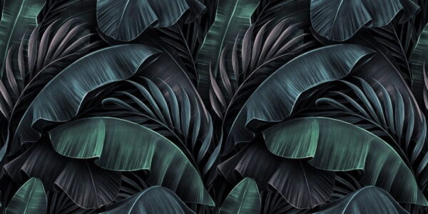Sticker mural Feuilles sombres
