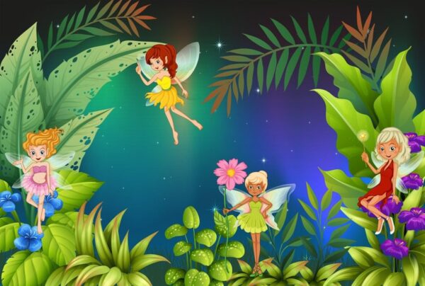 Peinture murale Elfes volants