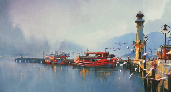 Poster XXL Bateaux Rouges