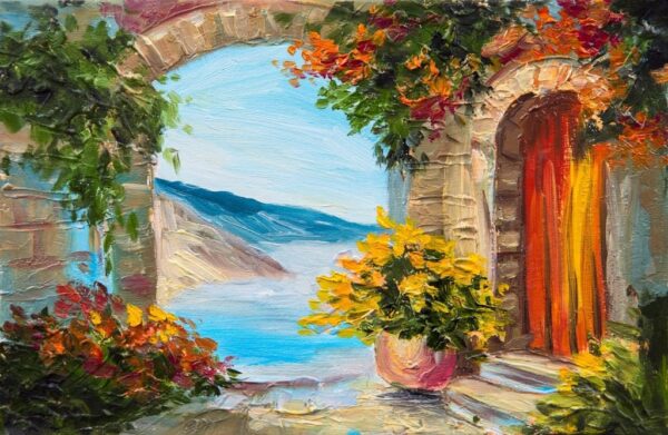 Peinture murale Maison en bord de mer