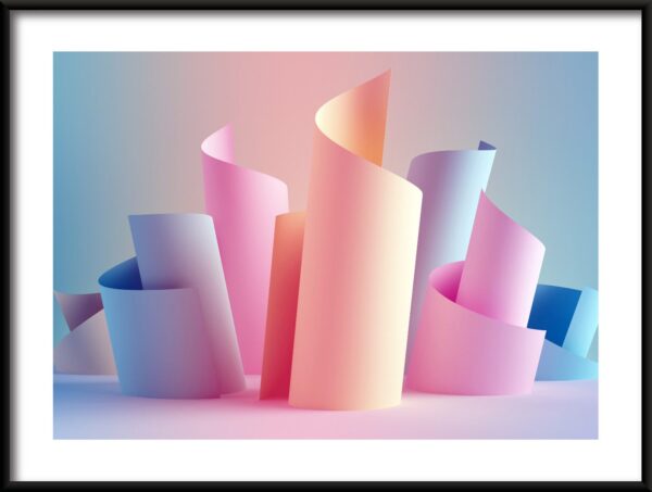 Affiche rouleaux pastel