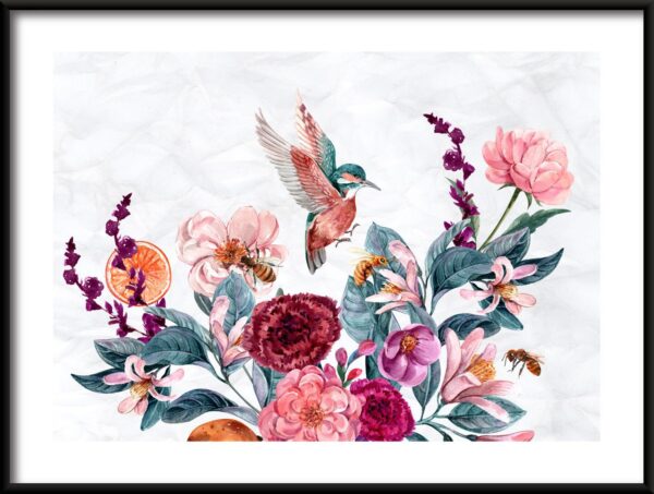 Vol en fleurs Poster
