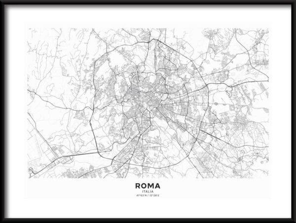 Affiche de la carte de Rome