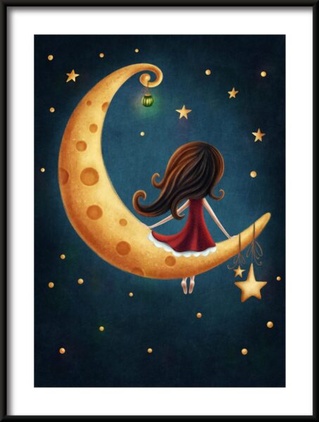Affiche Assis Sur La Lune