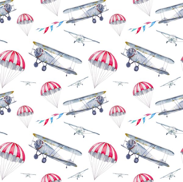 Peinture murale Avions et Ballons
