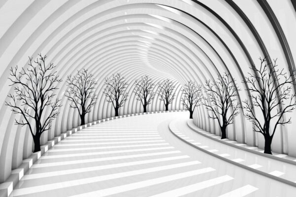 Peinture murale Arbres dans le tunnel