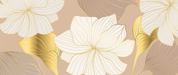 Peinture murale Blanc avec de l'or