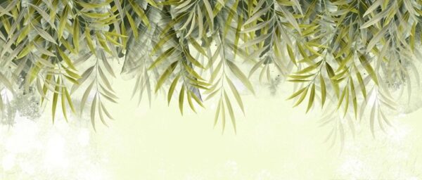 Peinture murale Feuilles sur le dessus