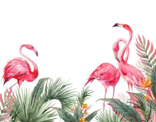 Peinture murale Danse du flamant rose