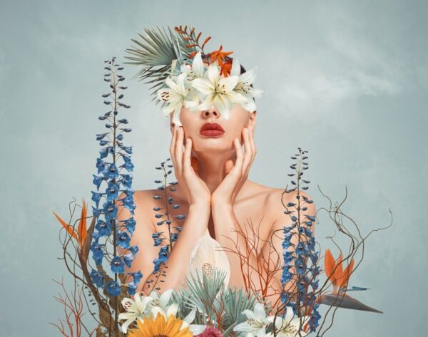 Poster XXL Elle en fleurs