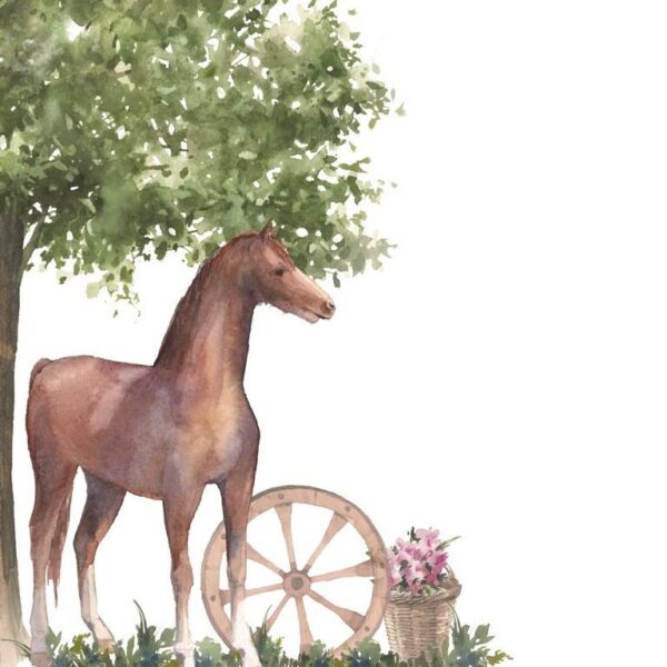 Peinture murale Cheval sous l'arbre