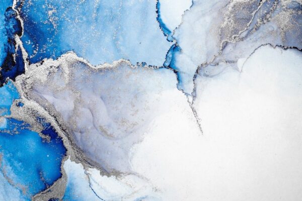 Peinture murale Bleu et Argent