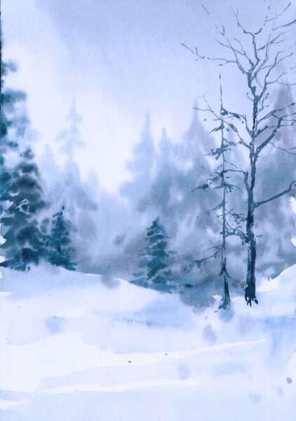 Peinture murale Paysage d'hiver