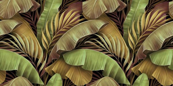 Peinture murale Feuilles bicolores