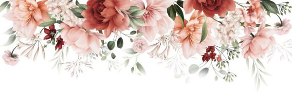 Peinture murale Pivoines en fleurs