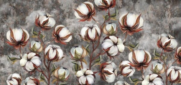 Peinture murale Fleur de coton