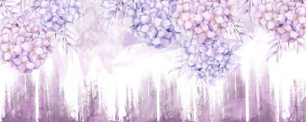 Peinture murale Hortensia violet