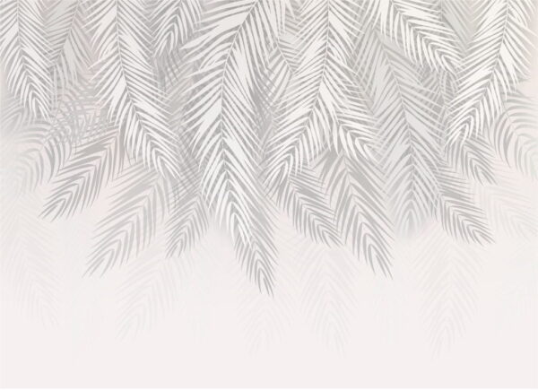 Peinture murale Palmiers en gris