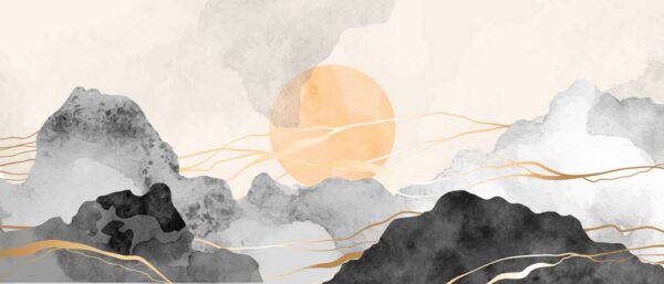 Peinture murale Le soleil dans les nuages