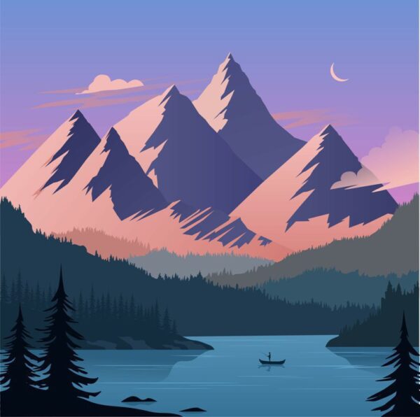 Peinture murale Graphiques de montagne