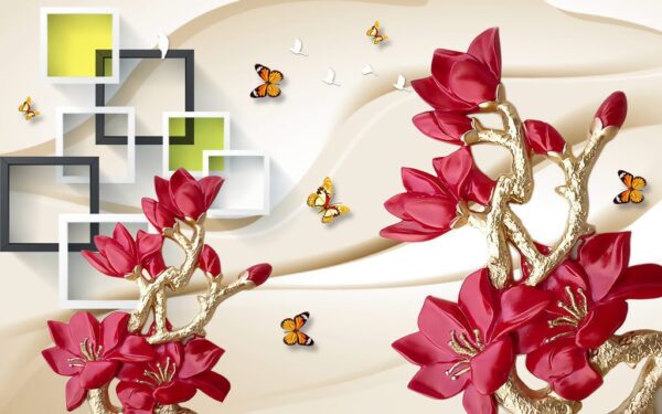 Peinture murale Graphiques floraux