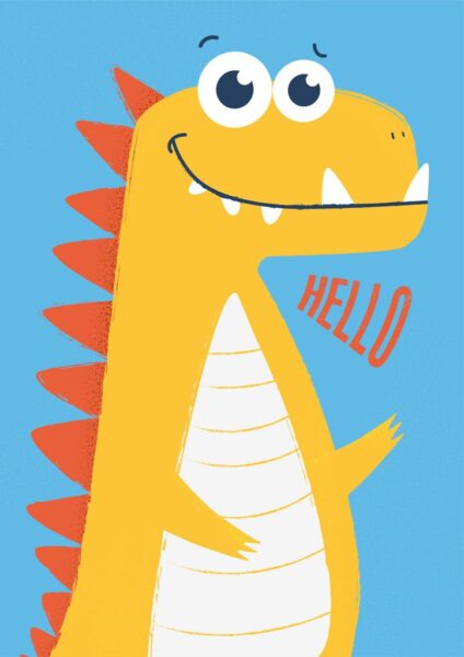 Peinture murale Dinosaure jaune