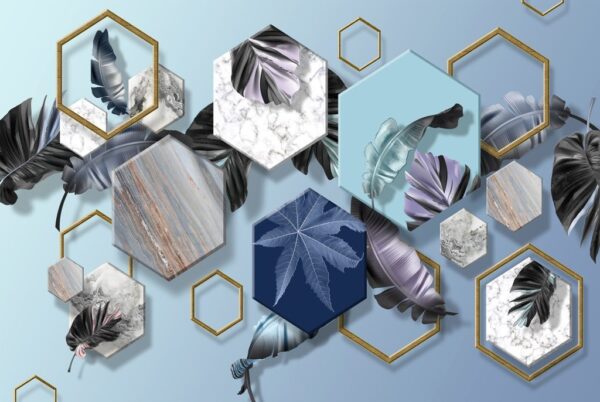 Peinture murale Mosaïque Hexagonale