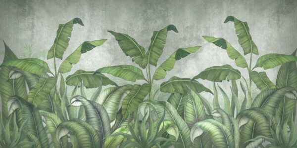 Peinture murale Feuilles vert clair