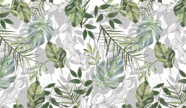 Peinture murale Composition verte