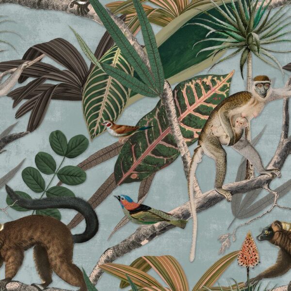 Peinture murale Singes dans les feuilles