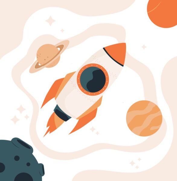 Peinture murale Fusée spatiale