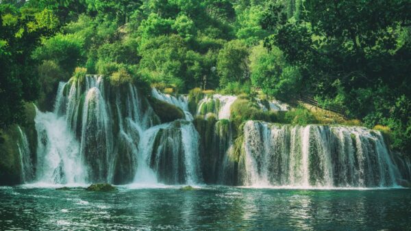 Peinture murale Cascades de Croatie