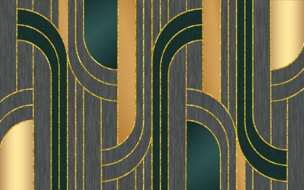 Peinture murale Lignes dorées