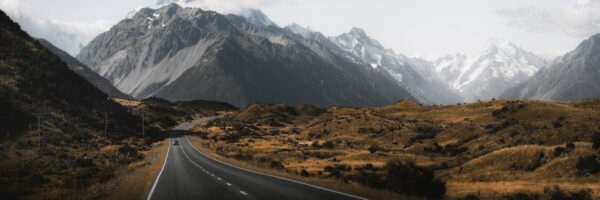 Peinture murale Route et Montagnes