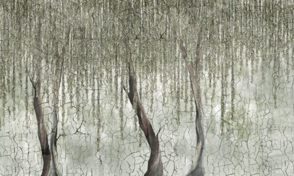 Peinture murale Arbres gris