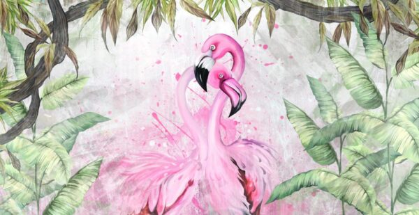 Peinture murale Couple d'oiseaux
